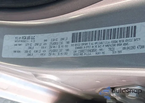 2019 Ram 1500 Big Horn/Lone Star 4X2 5'7 Box from USA, damaged, VIN 1C6RREFT1KN838501